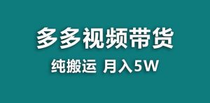 【蓝海项目】拼多多视频带货 纯搬运一个月搞了5w佣金，小白也能操作 送工具-星璨学社