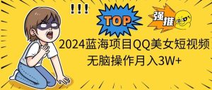 2024蓝海项目QQ美女短视频无脑操作月入3W+-星璨学社
