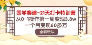 国学 赛道-21天打卡特训营：从0-1操作第一周变现3.8w，一个月变现60多万-星璨学社