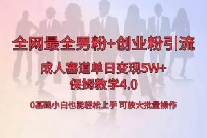 全网首发成人用品单日卖货5W+，最全男粉+创业粉引流玩法，小白也能轻松上手-星璨学社