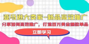 亚马逊 大卖家-新品高效推广，分享如何高效推广，打造百万美金爆款单品-星璨学社
