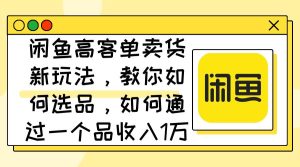 闲鱼高客单卖货新玩法，教你如何选品，如何通过一个品收入1万+-星璨学社