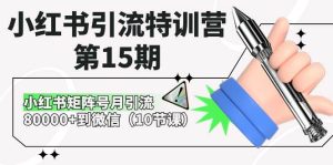 小红书引流特训营-第15期，小红书矩阵号月引流80000+到微信（10节课）-星璨学社