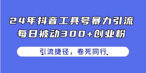 24年抖音工具号暴力引流，每日被动300+创业粉，创业粉捷径，卷死同行-星璨学社