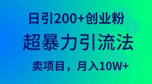 超暴力引流法，日引200+创业粉，卖项目月入10W+-星璨学社
