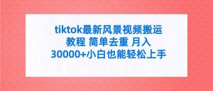 tiktok最新风景视频搬运教程 简单去重 月入30000+附全套工具-星璨学社