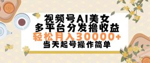 视频号AI美女，轻松月入30000+,操作简单轻松上手-星璨学社