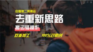 去重新思路，详细教你自媒体视频二剪搬运技术，自己加工双重去重100%过...-星璨学社