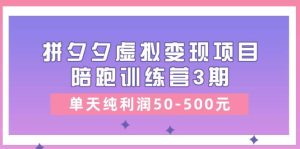 某收费培训《拼夕夕虚拟变现项目陪跑训练营3期》单天纯利润50-500元-星璨学社