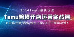 2024Temu跨境开店运营实战课，开店注册/选品/核价上架/日出千单实战课-星璨学社