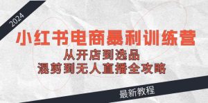 2024小红书电商暴利训练营：从开店到选品，混剪到无人直播全攻略-星璨学社