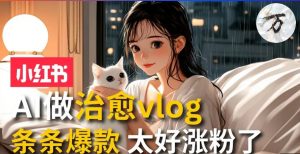 AI治愈系vlog动画视频，小红书7天 涨粉破千，商单报价1500+，0成本制作，日入2000+，有手就会 -星璨学社