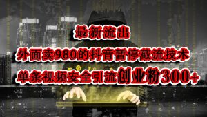 最新流出：外面卖980的抖音暂停截流技术单条视频安全引流创业粉300+-星璨学社