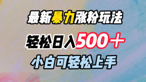 最新暴力涨粉玩法，轻松日入500＋，小白可轻松上手-星璨学社
