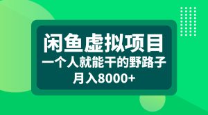闲鱼虚拟项目，一个人就能干的野路子，月入8000+-星璨学社