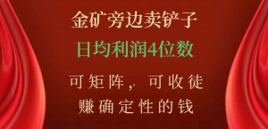 金矿旁边卖铲子，赚确定性的钱，可矩阵，可收徒，日均利润4位数不是梦-星璨学社