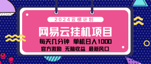 2024 11月份最新网易云云挂机项目！日入1000无脑收益！-星璨学社