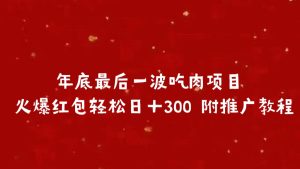 年底最后一波吃肉项目 火爆红包轻松日＋300 附推广教程-星璨学社
