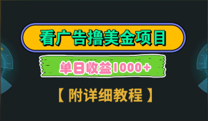 海外看广告撸美金项目，一次3分钟到账2.5美元，注册拉新都有收益，多号操作，日入1000+-星璨学社