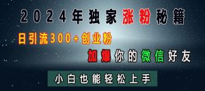 2024年独家涨粉秘籍，日引流300+创业粉，加爆你的微信好友，小白也能轻松上手-星璨学社