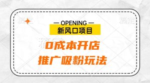 新风口项目、0成本开店、推广吸粉玩法-星璨学社