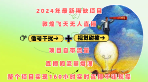 2024年最新稀缺项目敦煌飞天无人直播，内搭信号干扰+视觉碰撞防飞技术 ，项目自带流量，流量爆满，正个项目实现160小时实时直播不违规操-星璨学社