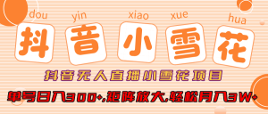 小雪花项目，抖音无人直播，单号日入300+,矩阵放大,轻松月入3W+-星璨学社