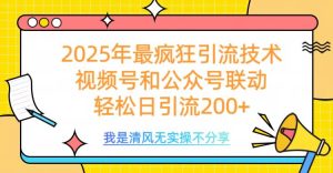 2025年最疯狂引流技术,视频号和公众号联动,轻松日引流200+-星璨学社