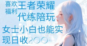 王者荣耀代打陪练喜欢王者的福利边玩还能多个收入女士小白也能轻松实现日收200+-星璨学社