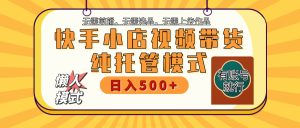 【躺赚项目】快手小店视频带货，纯托管模式，日入500+，无需剪辑，无需选品，无需上传作品，有账号即可托管-星璨学社