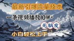最新引爆流量技术，一条视频播放10W＋，无脑发，小白轻松上手-星璨学社