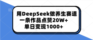 用DeepSeek做养生赛道，一条作品点赞20W+，单日变现1000+-星璨学社