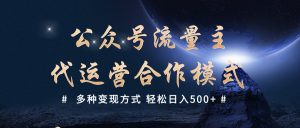 公众号流量主代运营  多种变现方式 轻松日入500+-星璨学社