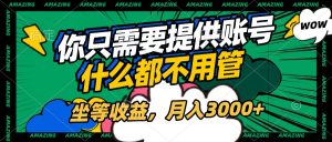账号全程托管，你只需要提供账号，什么都不用管，坐等收益，月入3000+-星璨学社