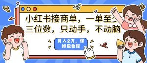 小红书商单项目，一单最少三位数，只动手不动，脑月入2万，看完就能上手，详细教程。-星璨学社