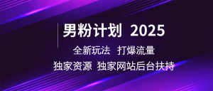 男粉计划2025全新玩法打爆流量 独家资源 独家网站 后台扶持-星璨学社