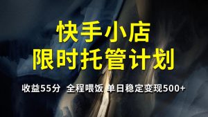 快手小店限时托管计划，收益55分，全程喂饭，单日稳定变现500+-星璨学社