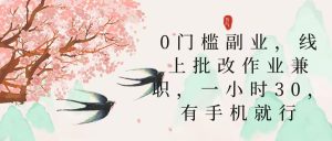 零门槛副业，线上批改作业兼职，30一小时，有手机就行-星璨学社