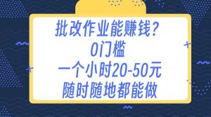 作业批改 0门槛手机项目 一小时20-50元 随时随地都可以做-星璨学社