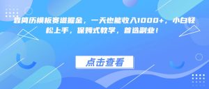 靠简历模板赛道掘金，一天也能收入1000+，小白轻松上手，保姆式教学，首选副业！-星璨学社