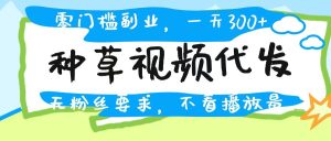 种草视频代发，无门槛日入300+，无粉丝要求，不看播放量-星璨学社