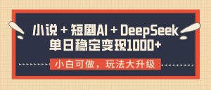 小说＋短剧AI＋DeepSeek结合变现，单日稳定变现1000+-星璨学社