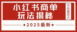 2025最新，小红书商单玩法揭秘，每天5分钟，单个账号日入300+，可批量放大-星璨学社