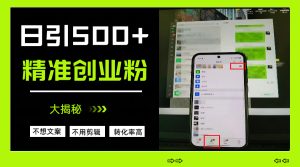 日引500+精准创业粉，方法大揭秘-星璨学社