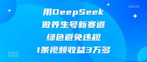 用DeepSeek做养生号新赛道，绿色避免违规，1条视频收益3万多-星璨学社