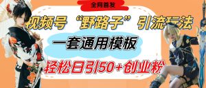 视频号“野路子”玩法，评论区疯狂截流，一套模板单日单号引流50+创业粉-星璨学社