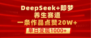 用DeepSeek+即梦做养生赛道，一条作品点赞20W+，单日变现1000+-星璨学社