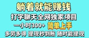打字聊天项目 打字聊天就有米  一天100-1000左右-星璨学社