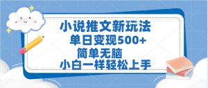 小说推文全新玩法，单日变现500➕，小白一样轻松上手，全程干货，建议耐心看完-星璨学社
