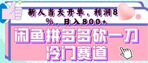 咸鱼拼夕夕砍一刀冷门暴力赛道，新人当天开单，利润百分之八十，日入 800+-星璨学社